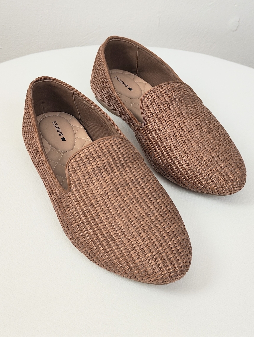 Birdies The Starling In Mahogany Raffia Women's 8.5 Slip-on Loafers